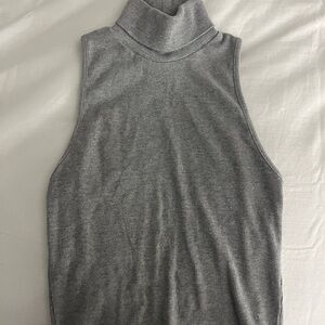 Zara Gray Sleeveless Turtleneck Top